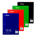 C-Line Products 1-Subject Notebook, Wide Ruled, Assorted, PK24 22065-CT